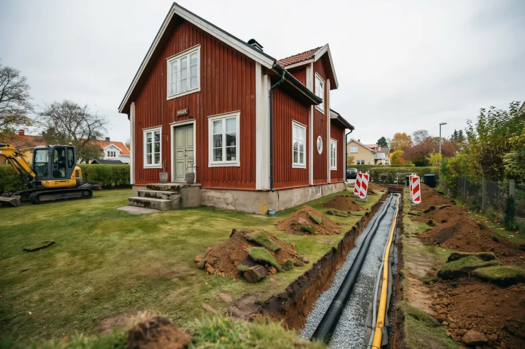 schakta s kert n ra huset s undviker du skador p grund ledningar och dr nering
